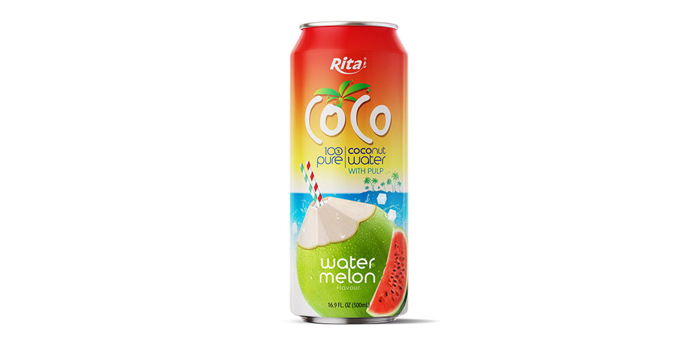 500ml Can Coco Water With Watermelon Flavor